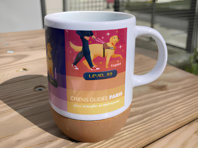 Photo Mug avec le visuel de la carte de vœux de 2025 floqué dessus